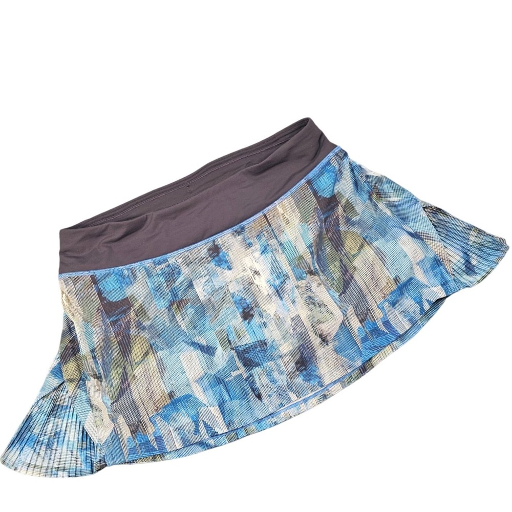 Lululemon Pace Rival No Panels Sun Dazed Multi Blue Skort Size 8 W874RD Rare